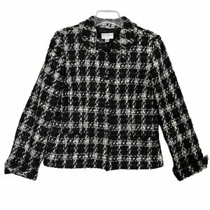 Talbots Collection Boucle Jacket Blazer Women Sz 10 Italian Wool Mohair Texture